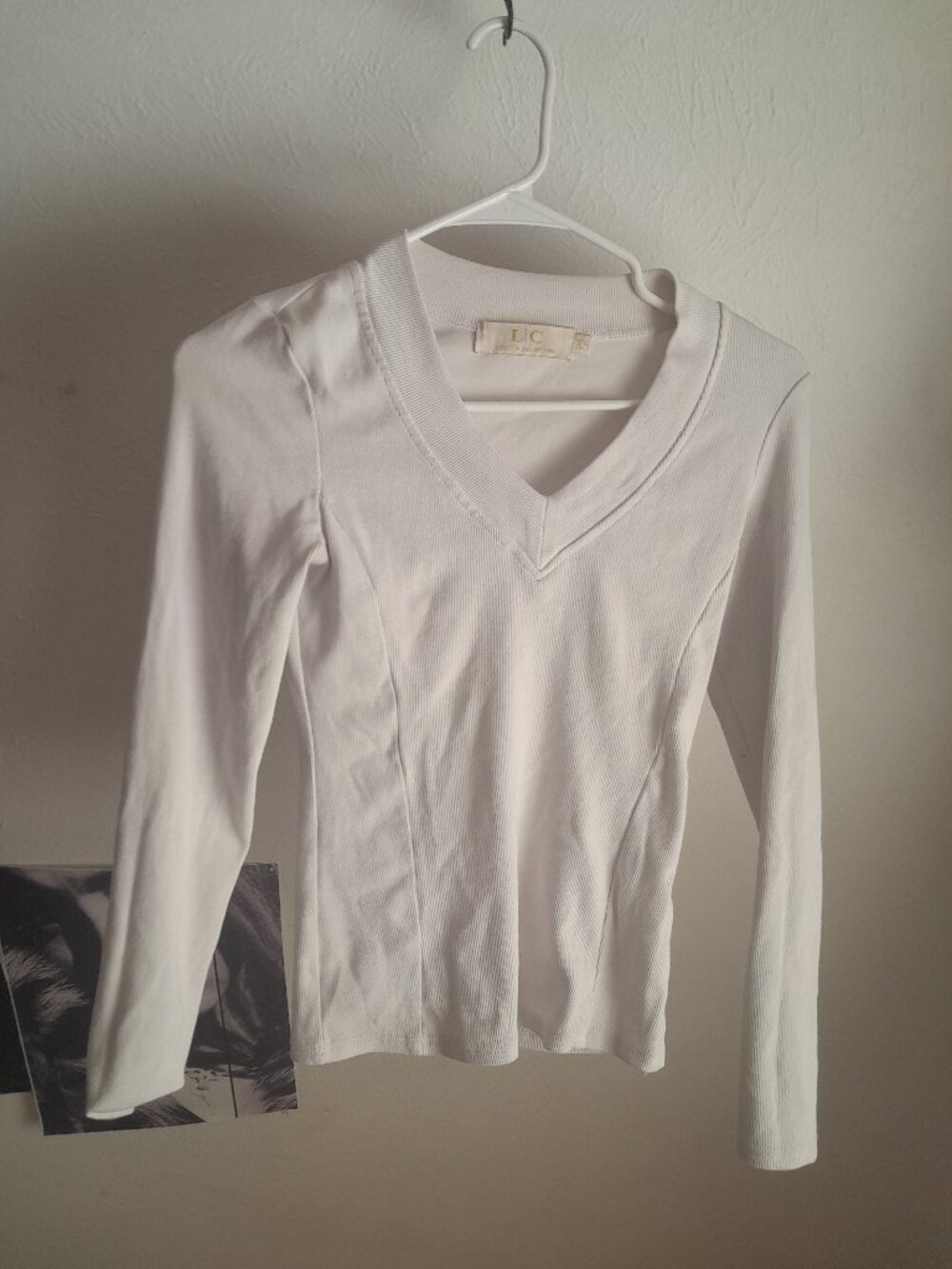 White Long sleeve shirt y2k